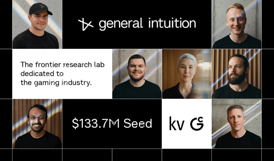 General Intuition sichert sich 114 Mio. € Seed-Finanzierung zur Förderung von KI-Agenten mit räumlichem Verständnis